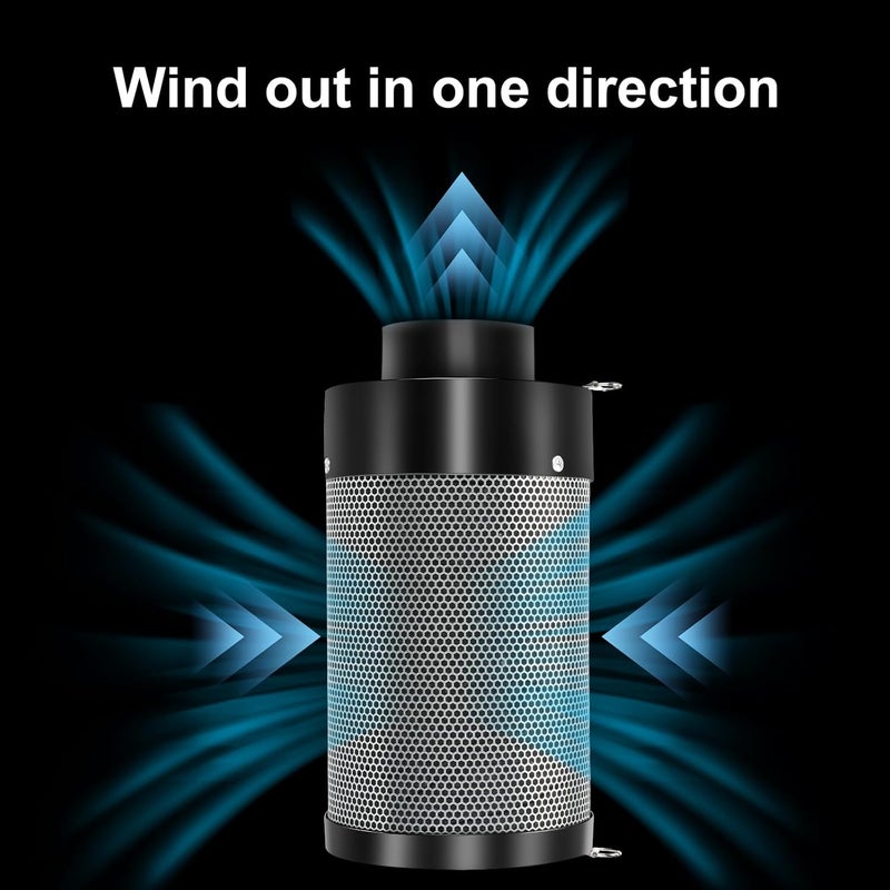 ATOUR 4 Inch Air Carbon Filter with Australian Virgin Charcoal – Odor Control. Built-in 5.5" Quiet Fan with Speed Control, for Inline Duct Fans & Grow Tents. Includes Vent Cover + Pre-Filter 4"x13.4" - Image 3